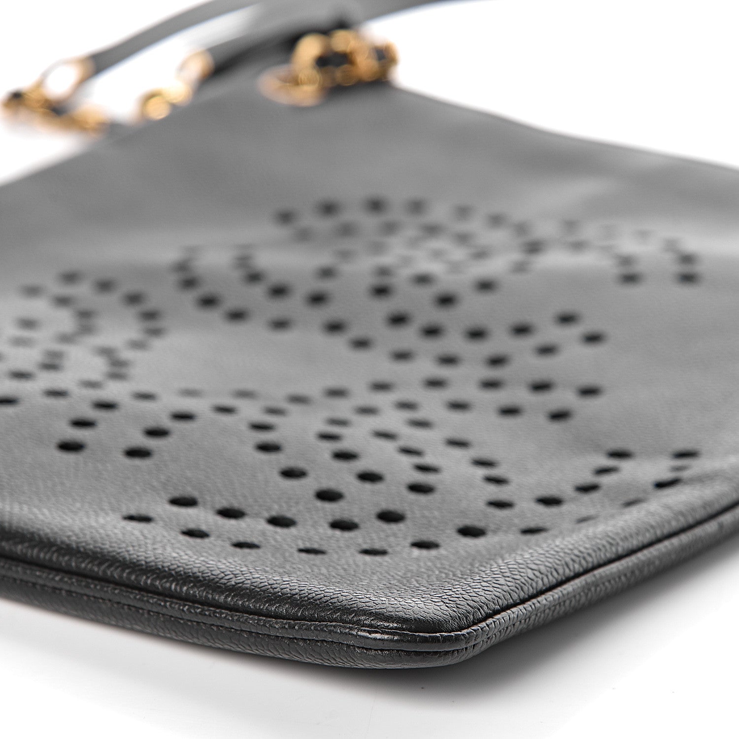 Chanel Caviar Perforated CC Tote Black 11 of 12