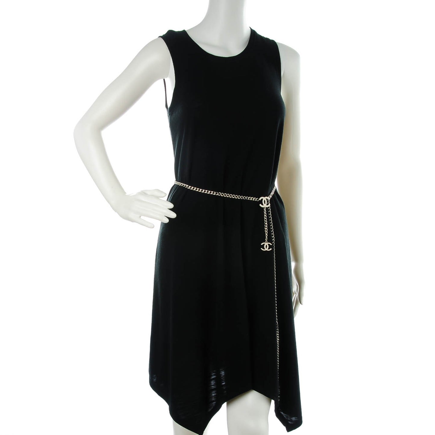 Enamel CC Adjustable Belt Silver White