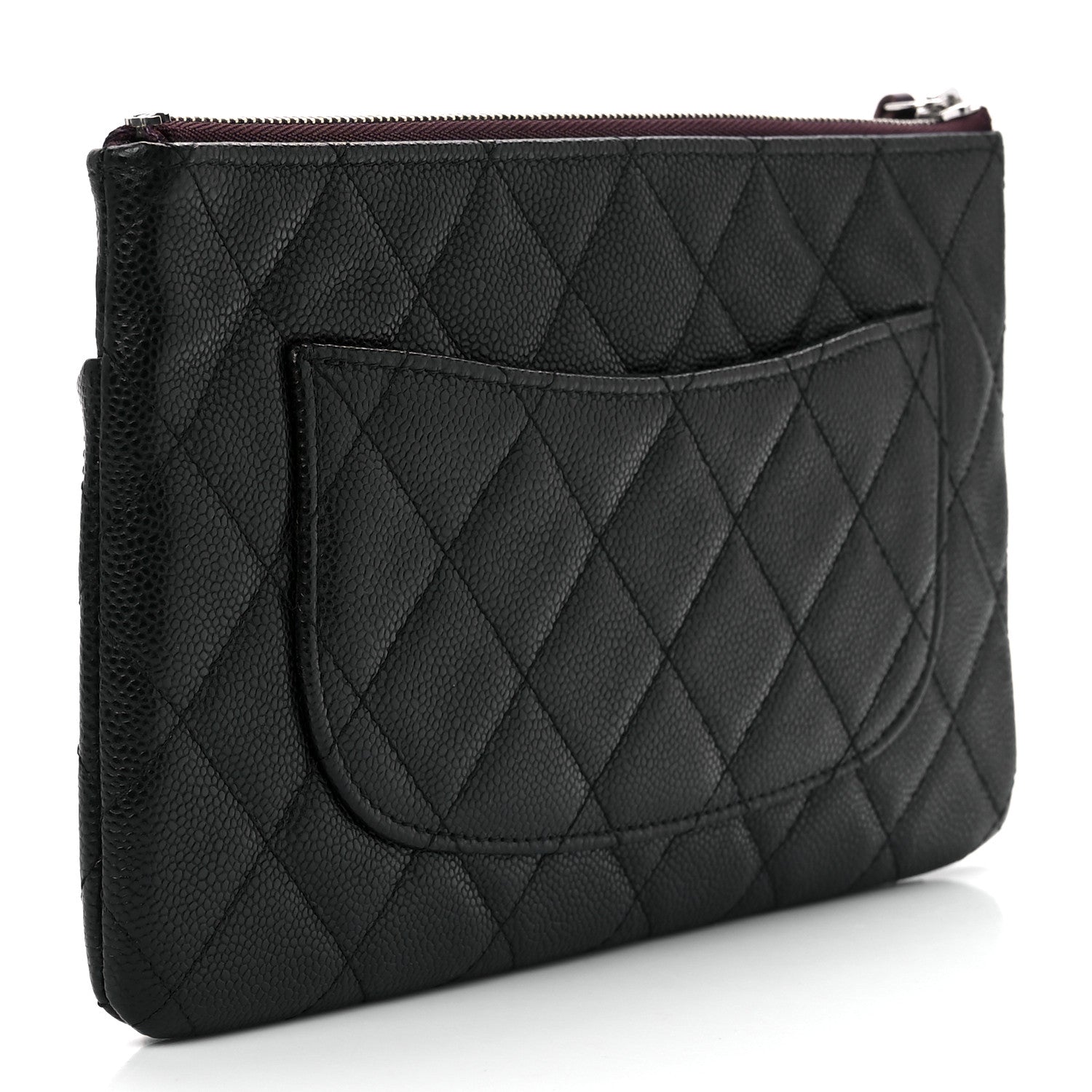 Chanel Caviar Quilted Double Zip Cosmetic Case Black 2 of 11
