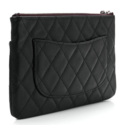 Chanel Caviar Quilted Double Zip Cosmetic Case Black 2 of 11