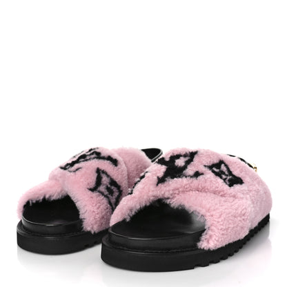 Louis Vuitton Shearling Paseo Sandals 39 Pink 4 of 7