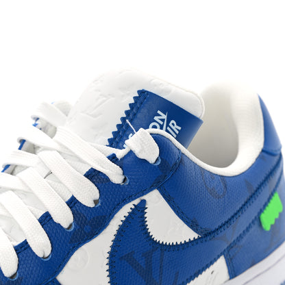 Louis Vuitton X NIKE AIR FORCE 1 Calfskin Monogram Mens Sneakers 6 Blue 9 of 12