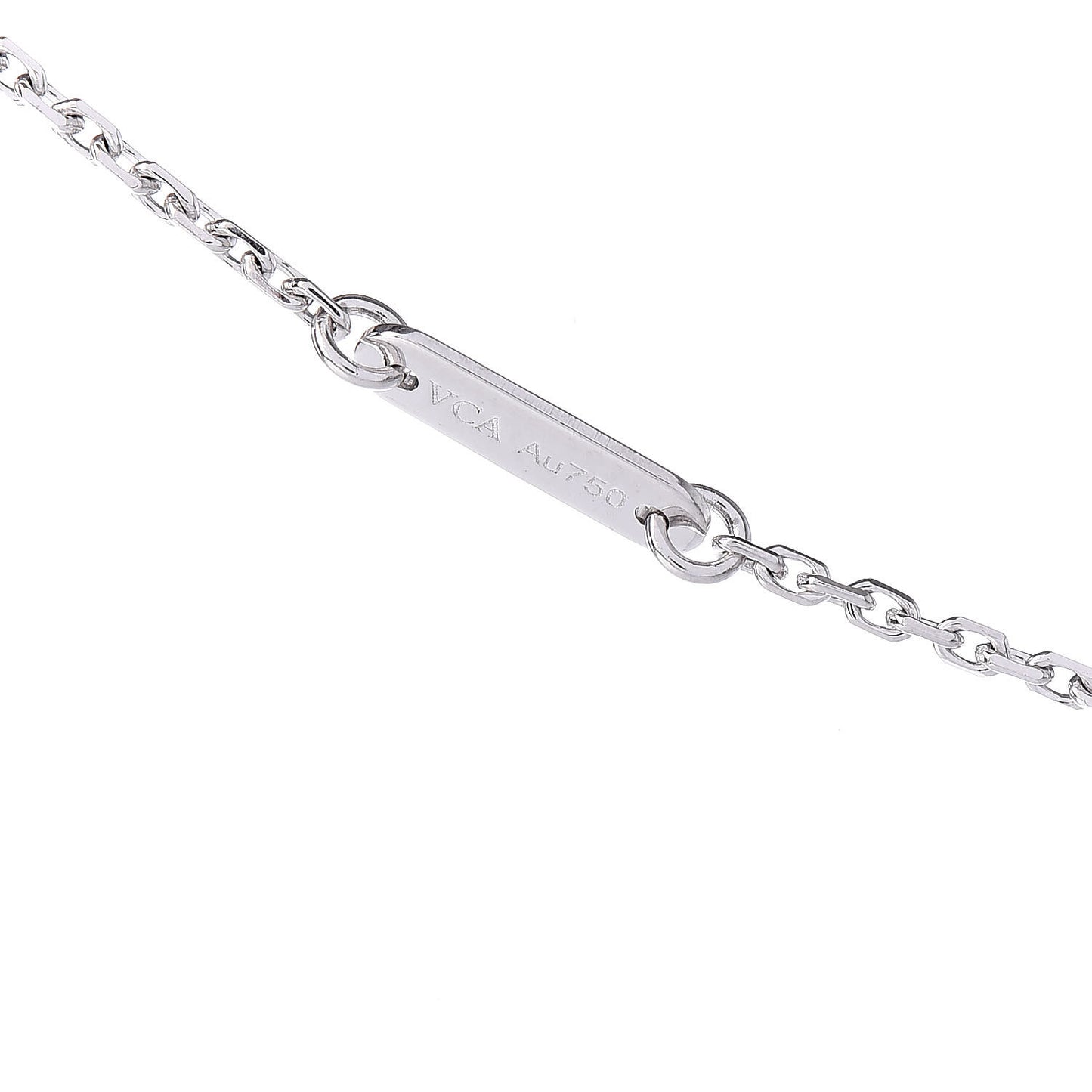 18K White Gold Diamond Sweet Alhambra Pendant Necklace
