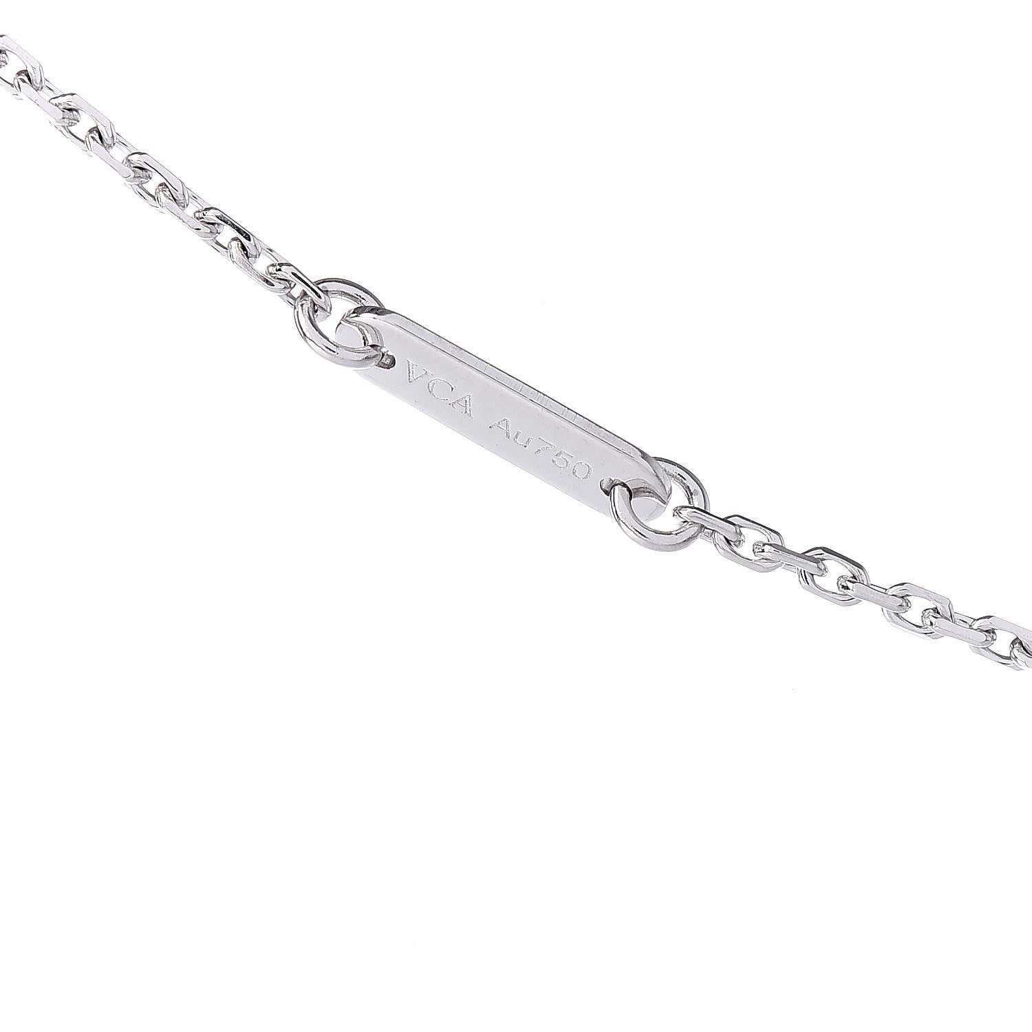 Van Cleef & Arpels 18K White Gold Diamond Sweet Alhambra Pendant Necklace 7 of 8