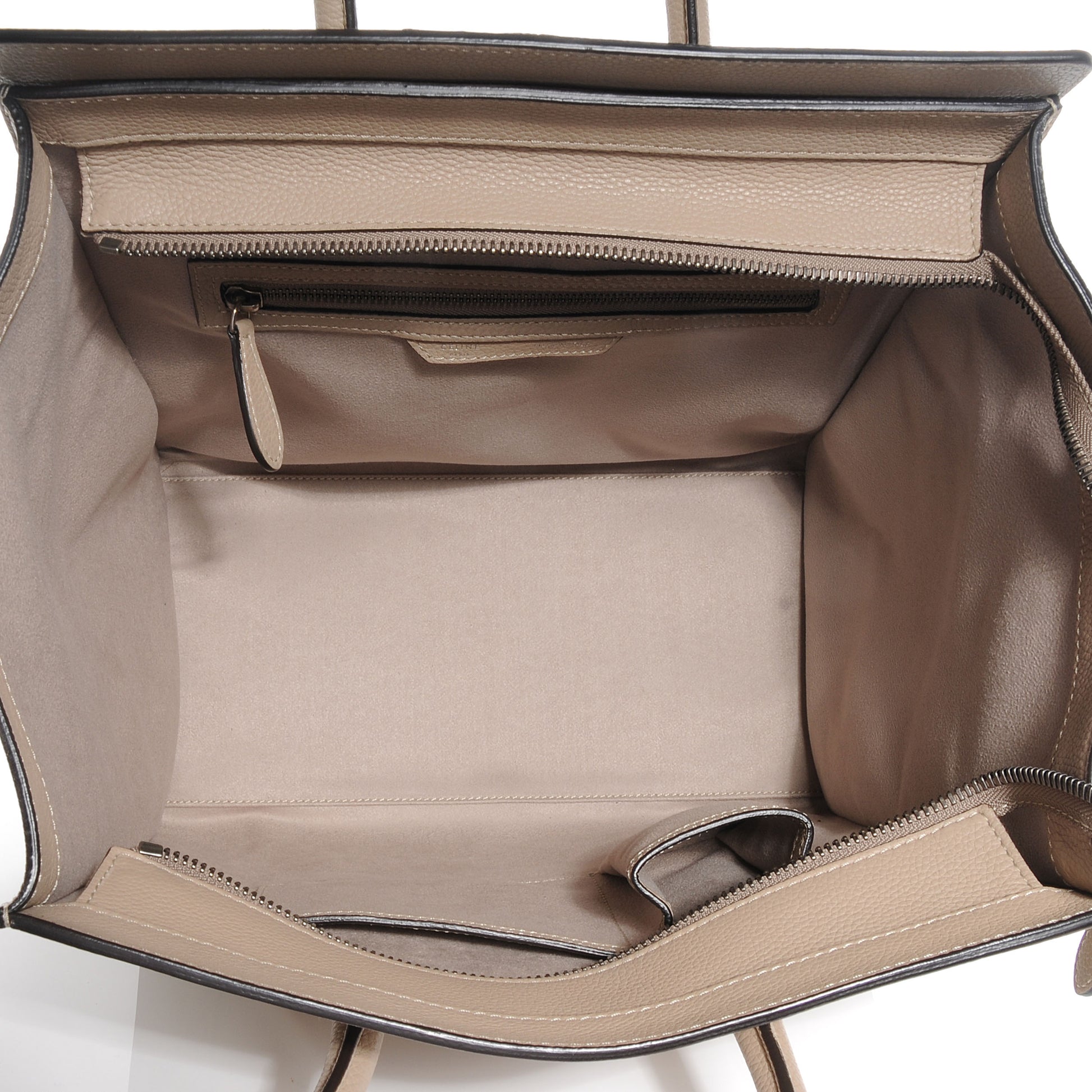 Celine Drummed Calfskin Mini Luggage Dune 5 of 7