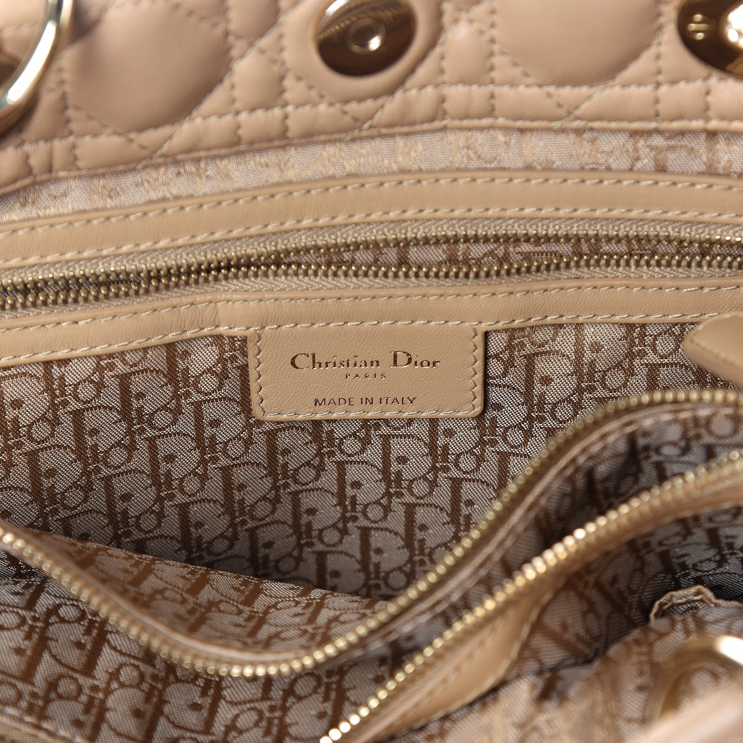 Christian Dior Lambskin Cannage Large Dior Soft Shopping Tote Beige 6 of 14