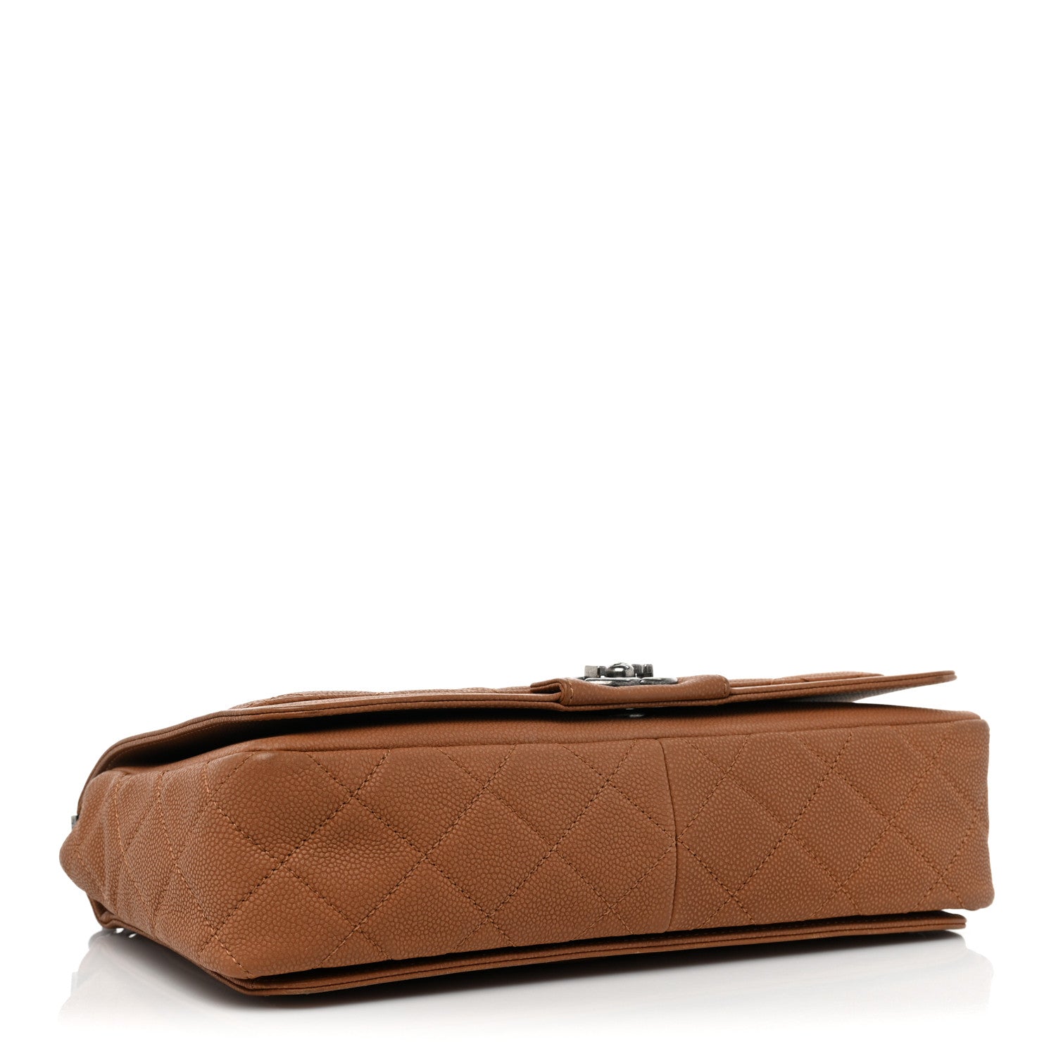 Chanel Washed Caviar Quilted Large Turn Around Ligne Flap Camel 4 of 14