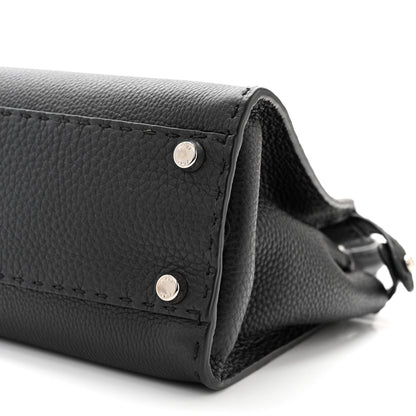 Fendi Cuoio Romano Selleria Bi-Color Medium Peekaboo Iconic Satchel Black Mou 11 of 12