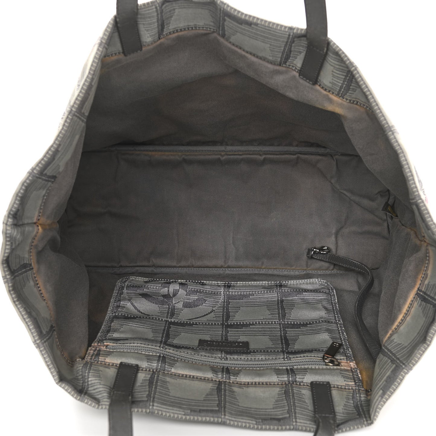 Nylon Travel Shopping Tote Pink Grey