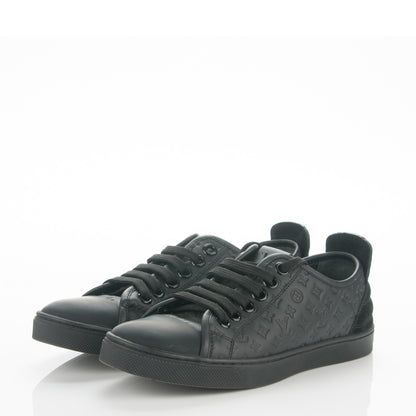 Louis Vuitton Calfskin Embossed Monogram Punchy Sneakers 35 Black 3 of 6