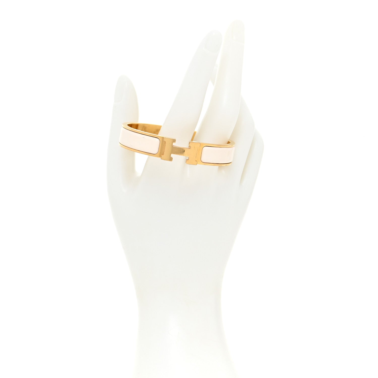 Hermes Enamel Narrow Clic Clac H Bracelet PM Creme 3 of 10
