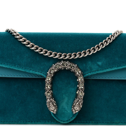 Gucci Velvet Super Mini Dionysus Shoulder Bag Pavone Cyan 7 of 13