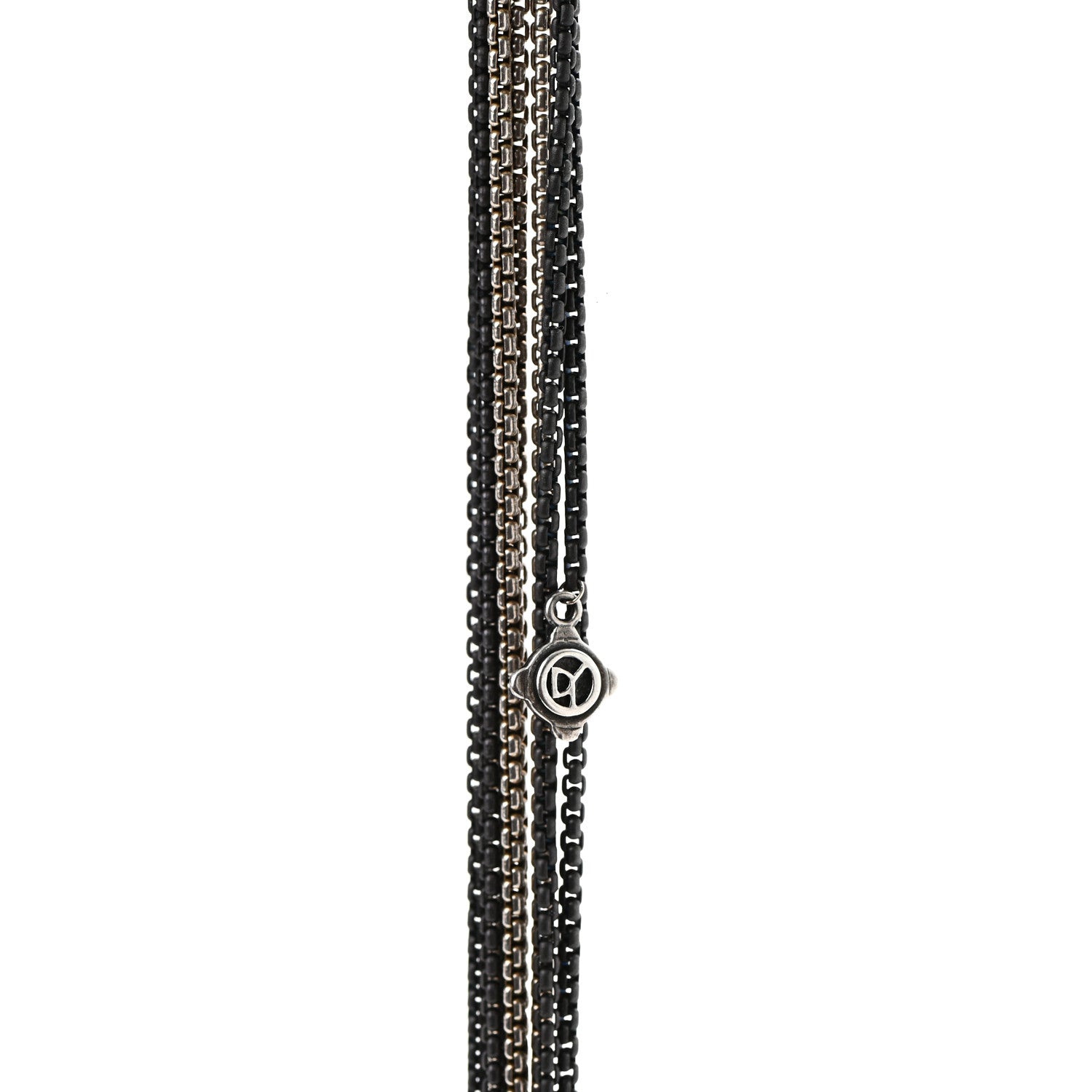 David Yurman Sterling Silver Diamond Rock Crystal Quatrefoil Ball Multi Strand Necklace 4 of 5