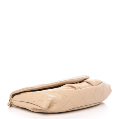 Chanel Caviar Half Moon Wallet On Chain WOC Beige 4 of 11