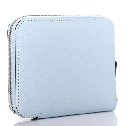 Hermes Epsom Silk'in Compact Wallet Bleu Brume Gris Perle 3 of 7