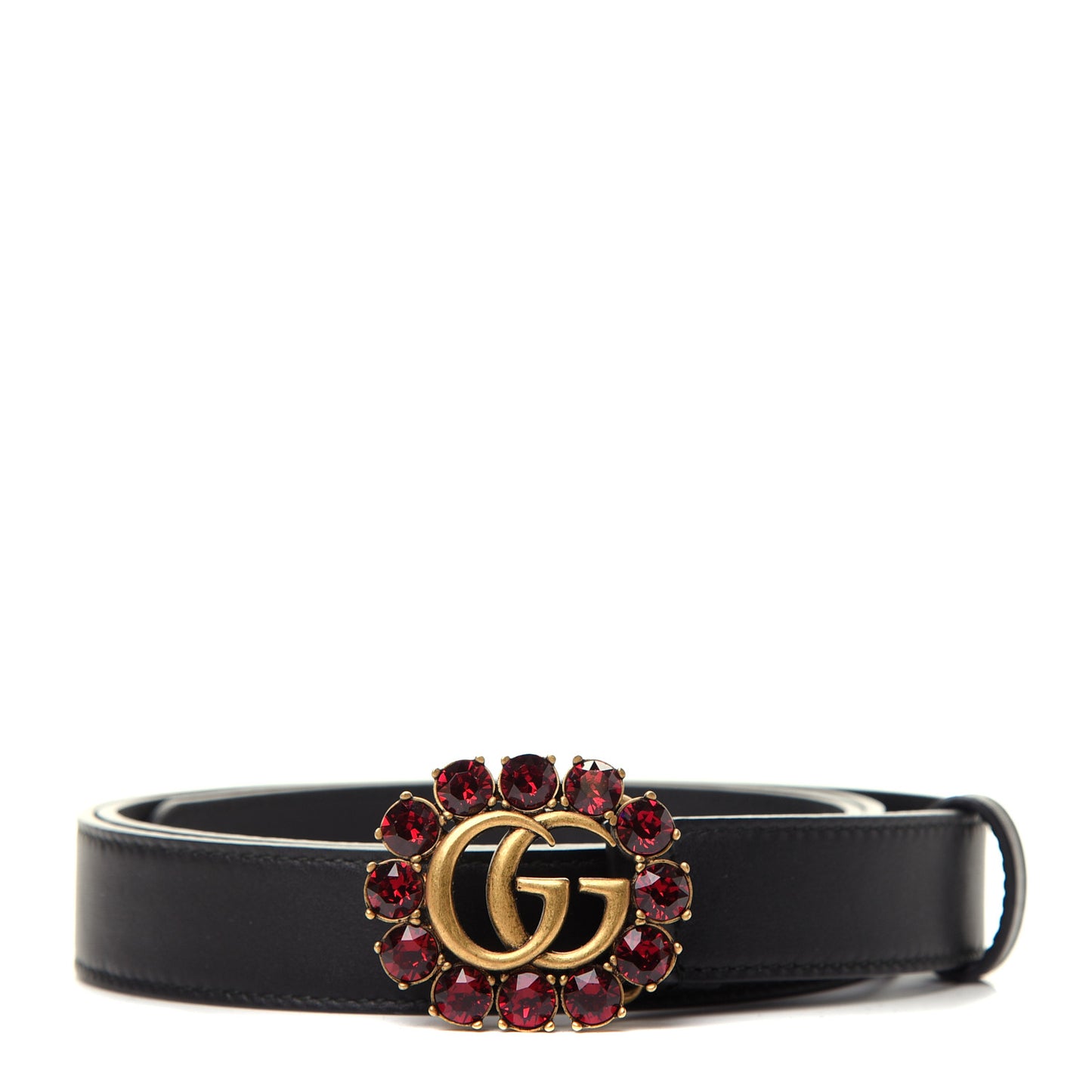 Calfskin Crystal Double G 30mm Belt 95 38 Black