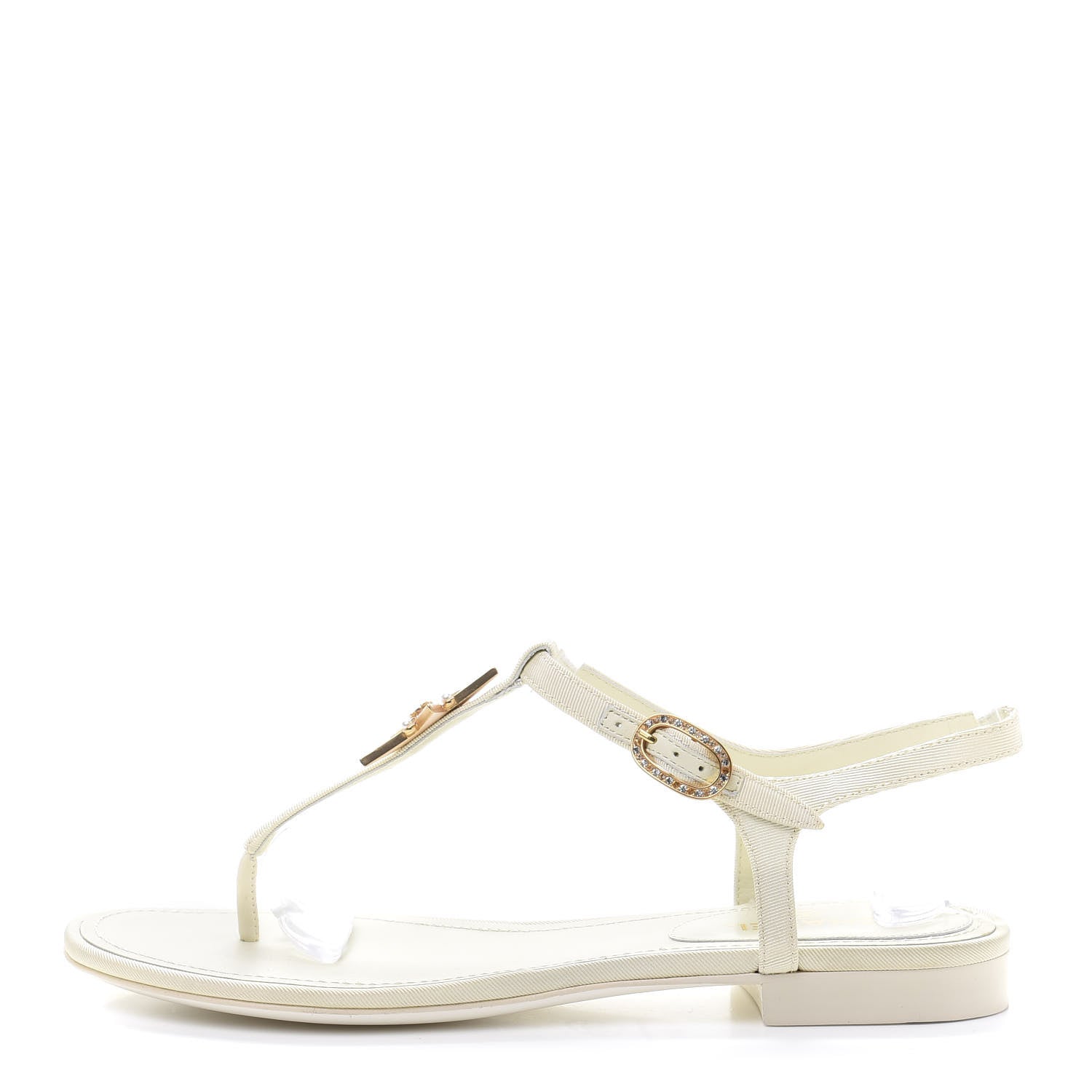 Chanel CC Star Thong Sandals 37 White 1 of 7