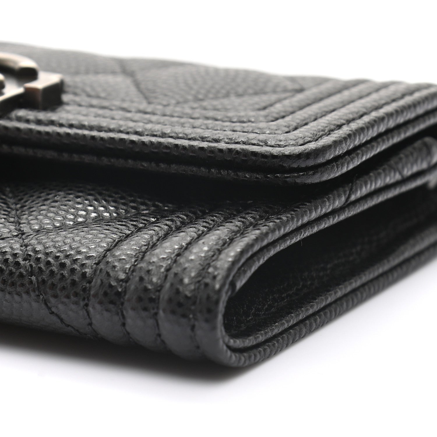 Chanel Caviar Quilted Boy Flap Card Holder Black 9 of 10