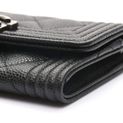 Chanel Caviar Quilted Boy Flap Card Holder Black 9 of 10