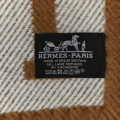 Hermes Wool Cashmere Avalon Blanket Ecru Camel 3 of 3