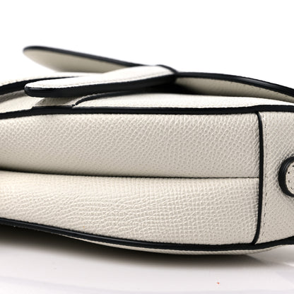 Christian Dior Grained Calfskin Mini Saddle Bag White 8 of 9