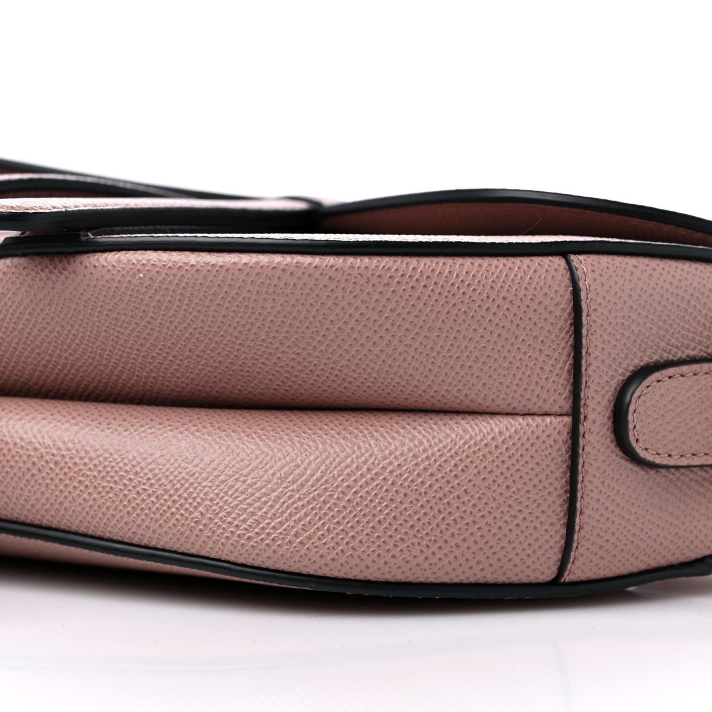 Grained Calfskin Saddle Bag With Strap Blush