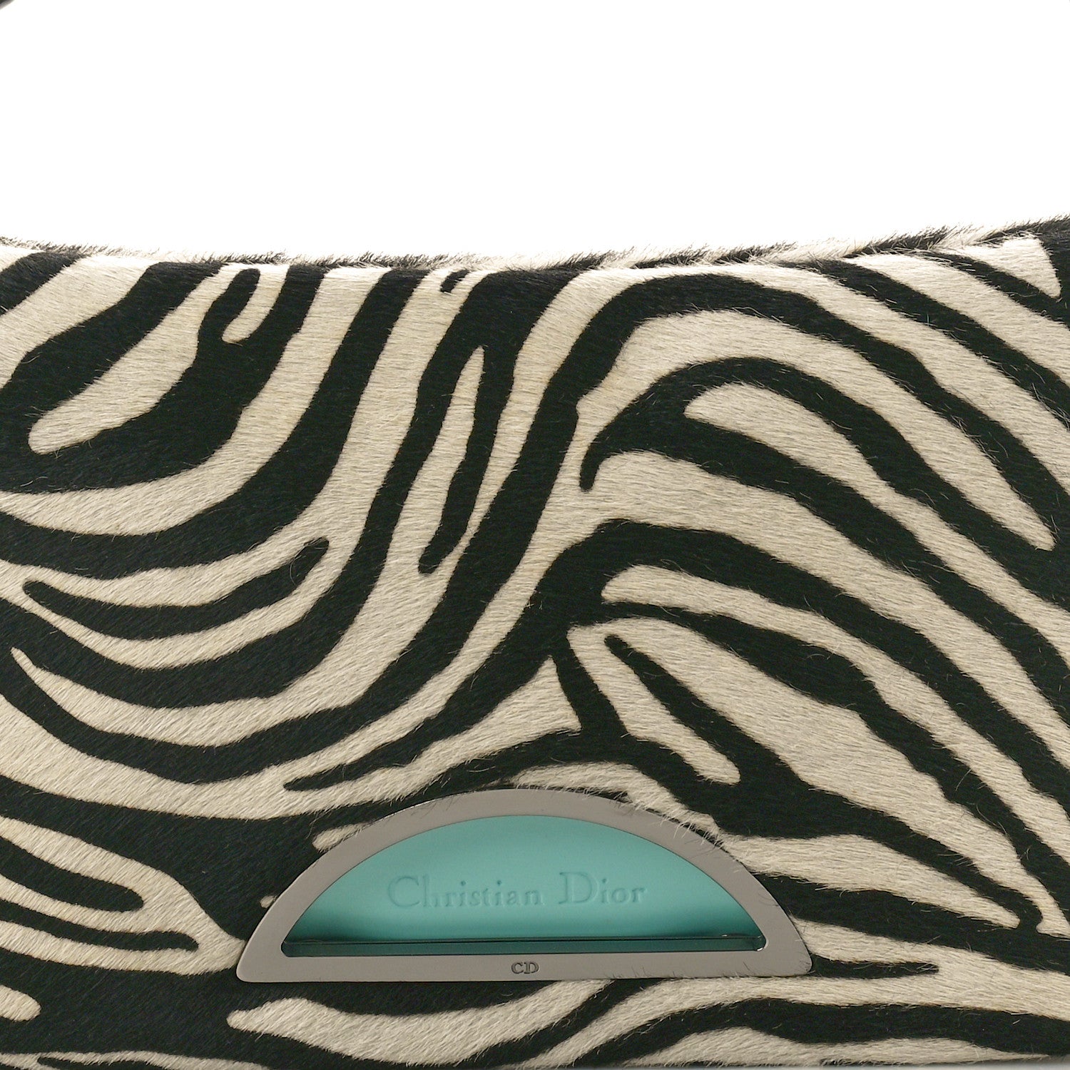 Christian Dior Pony Hair Leopard Print Malice Shoulder Bag White Black Blue 8 of 11