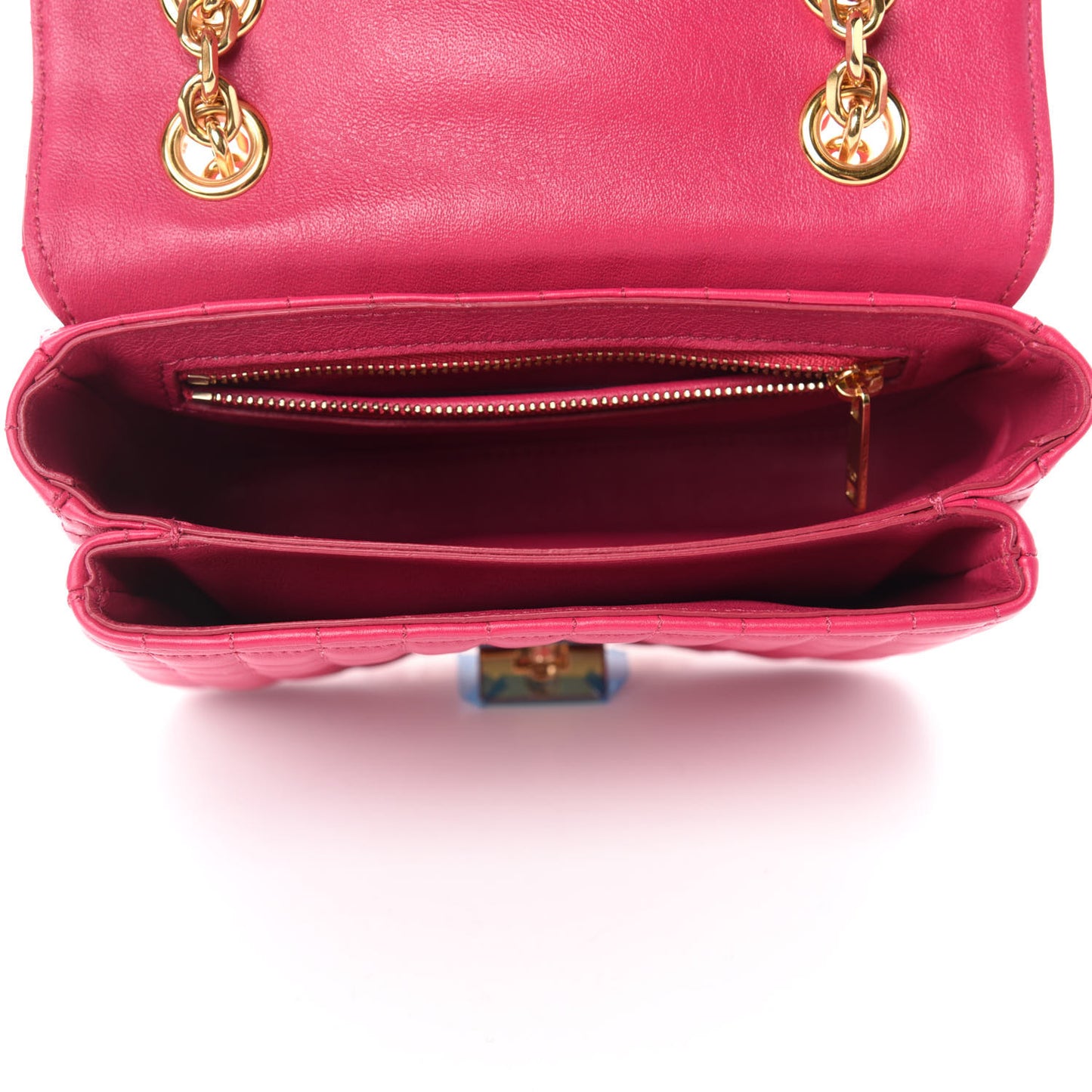 Calfskin Quilted Medium C Bag Pink
