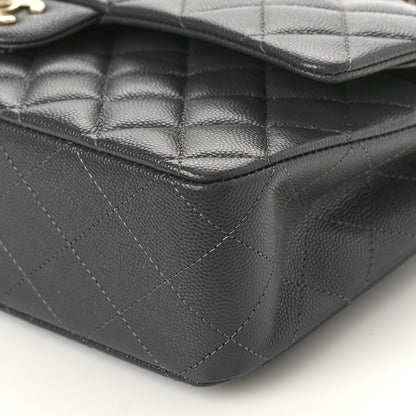 Chanel Caviar Quilted Medium Double Flap Dark Grey 9 of 9