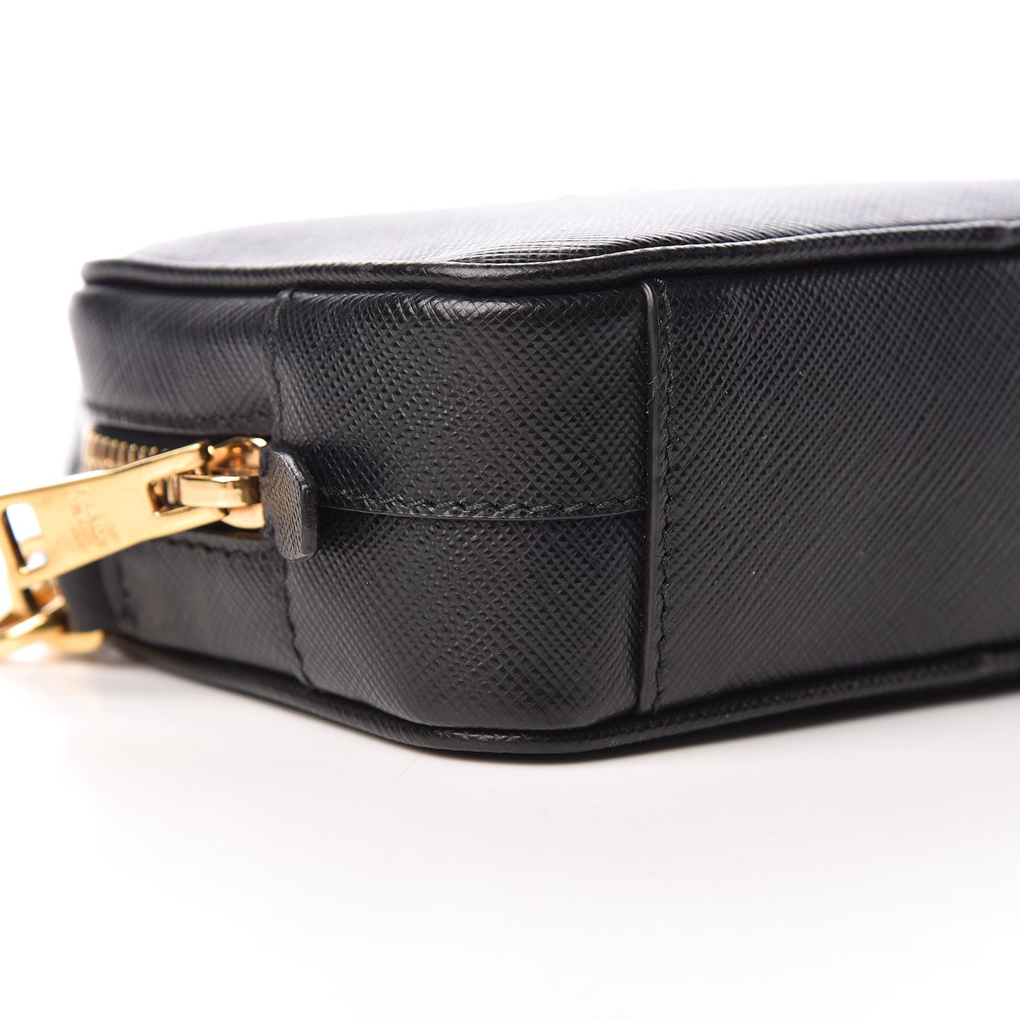 Saffiano Mini Camera Crossbody Bag Black
