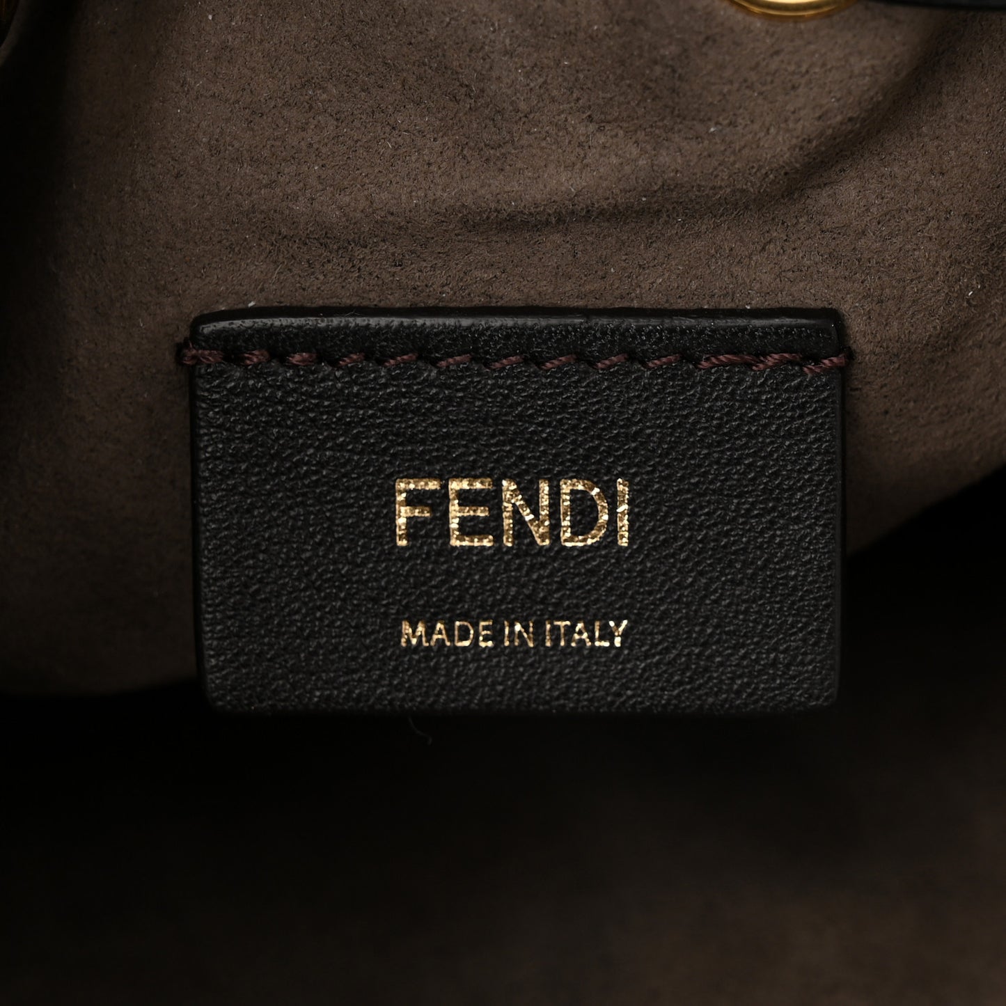 Vitello Liberty F is Fendi FF 1974 Embossed Mini Mon Tresor Bucket Bag Black