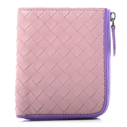 Bottega Veneta Nappa Intrecciato Zip Around Compact Wallet Deco Rose Corot 1 of 8