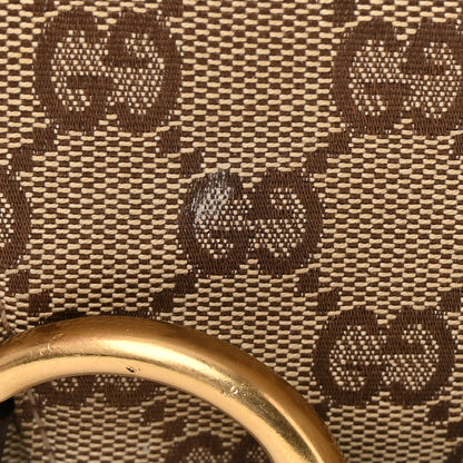 Gucci Monogram Horsebit Clutch Dark Brown 13 of 14