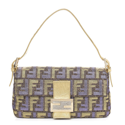 Fendi Metallic Lurex Zucca Baguette Gold Multicolor 1 of 11