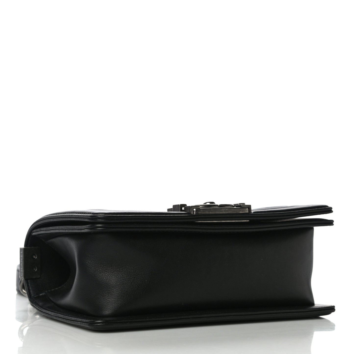 Calfskin Quilted Small Boy Flap Black