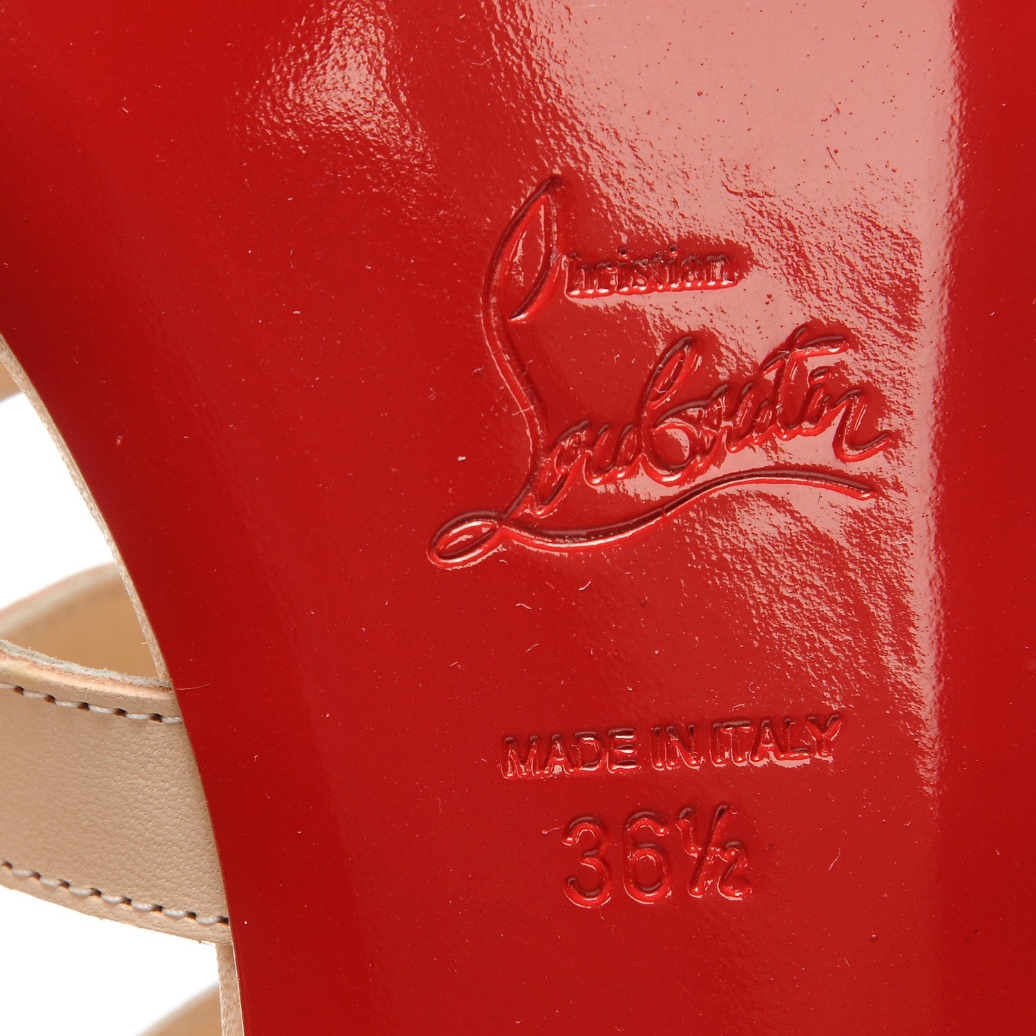 Christian Louboutin Calf Vegetale Neronna Flat Sandals 36.5 Natural 6 of 8
