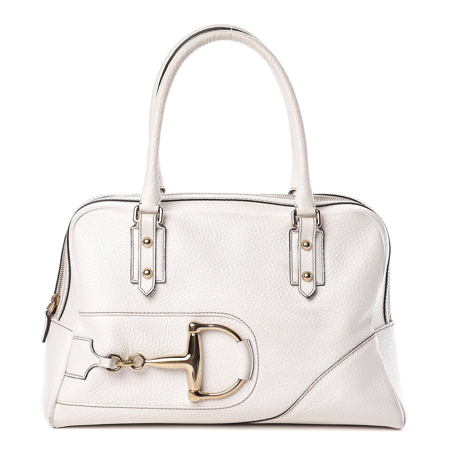 Gucci Calfskin Hasler Boston White 1 of 13