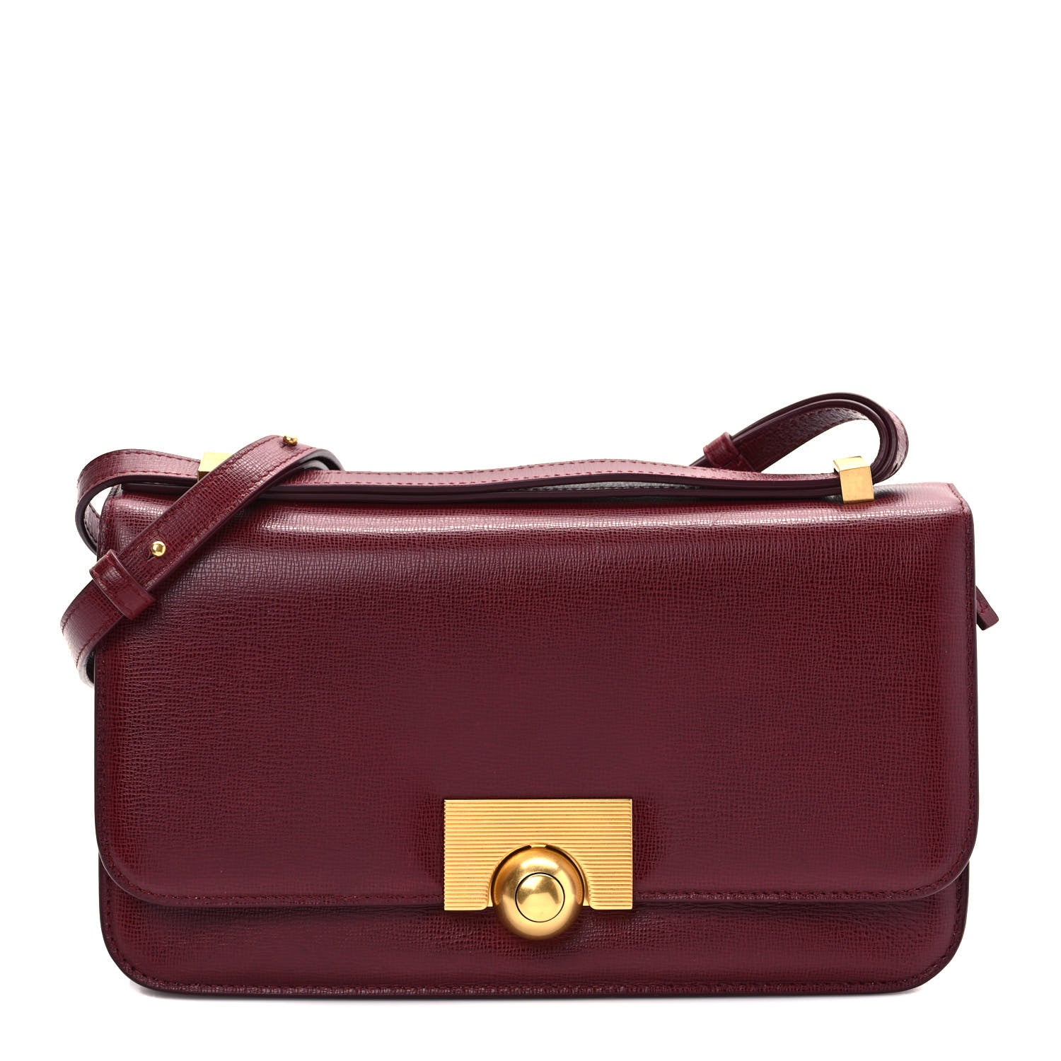 Bottega Veneta Calfskin Stamped Classic BV Bag Dark Red 1 of 10