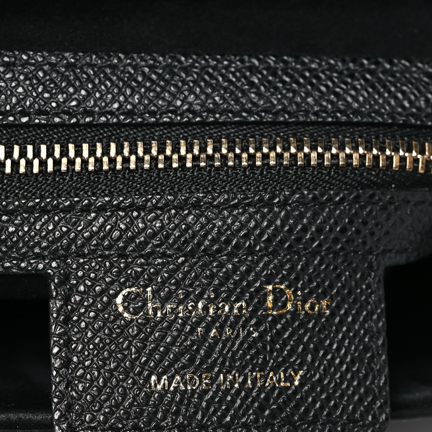 Christian Dior Grained Calfskin Saddle Bag Black 2 of 9