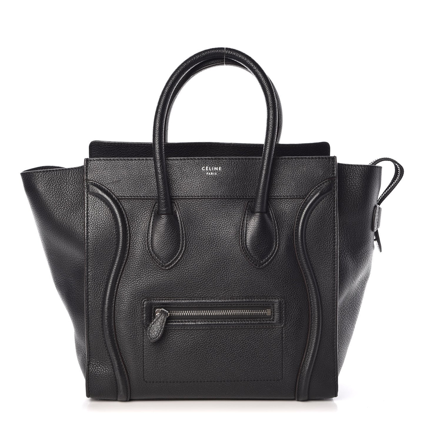 Drummed Calfskin Mini Luggage Black