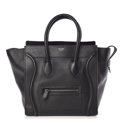 Celine Drummed Calfskin Mini Luggage Black 1 of 10