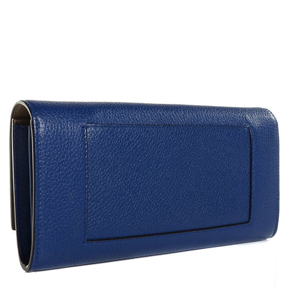Celine Drummed Calfskin Large Flap Multifunction Wallet Indigo 3 of 9