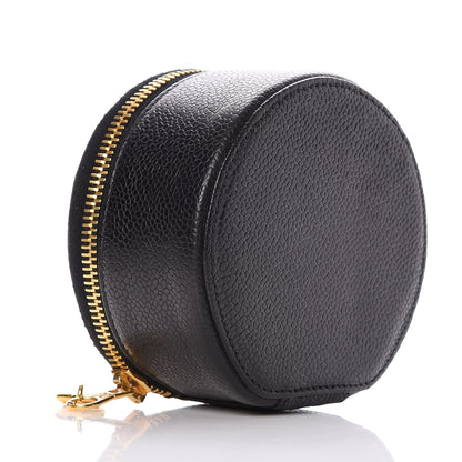 Chanel Caviar Round Jewelry Travel Case Black 3 of 6