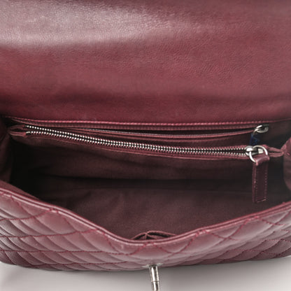 Chanel Caviar Quilted Medium Coco Handle Flap Burgundy 4 of 5