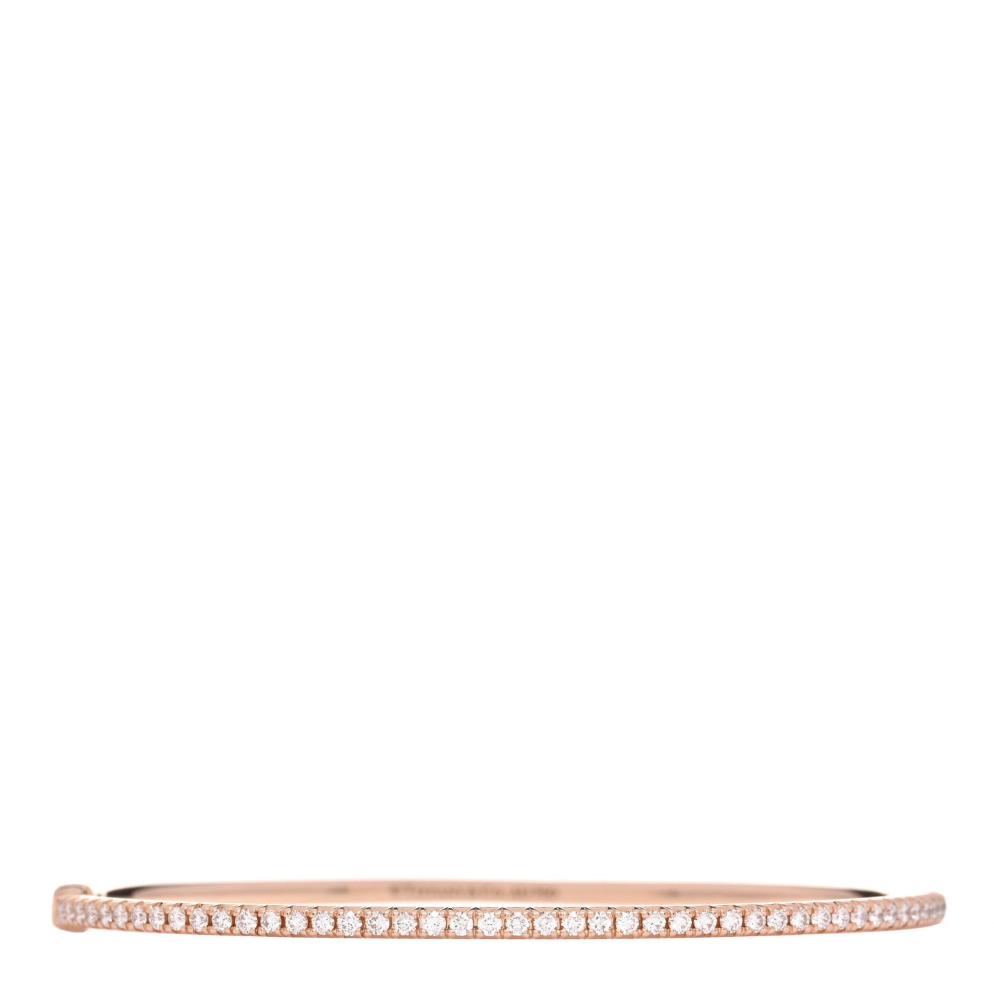 18K Rose Gold Diamond Metro Hinged Bangle Bracelet