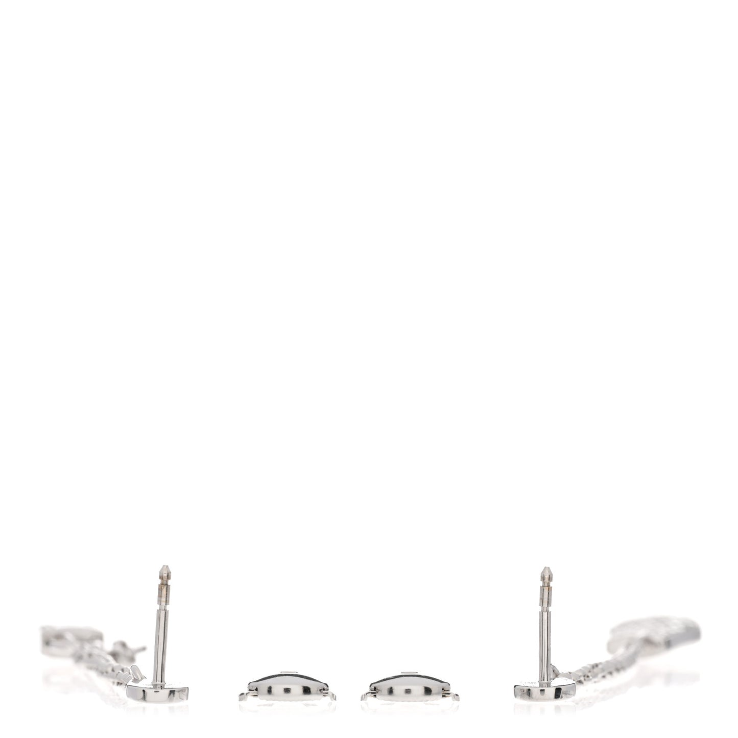 18K White Gold Diamond Kelly Clochette Drop Earrings