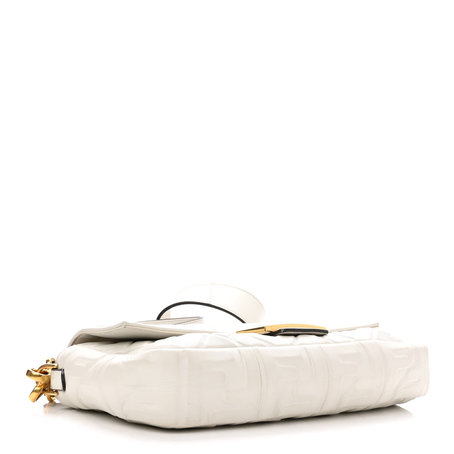 Fendi Nappa FF 1974 Embossed Baguette White 4 of 10