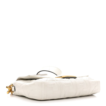 Fendi Nappa FF 1974 Embossed Baguette White 4 of 10
