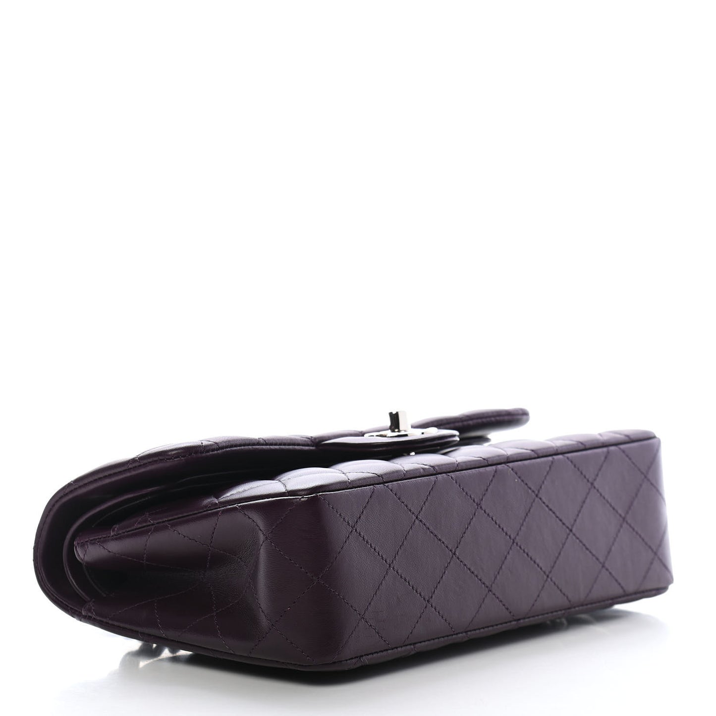 Lambskin Quilted Small Double Flap Purple