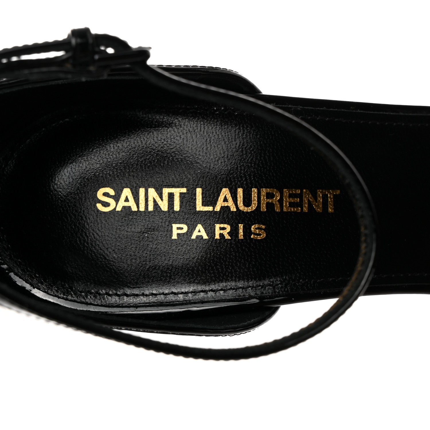 Saint Laurent Patent Calfskin Opyum 110 Sandals 38.5 Black 6 of 9